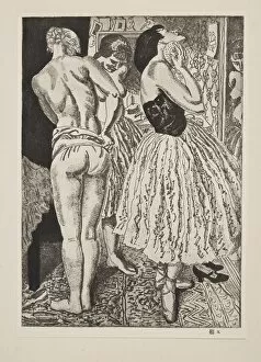 Dressing Gallery: Three Graces of the Ballet, pub. 1927. Creator: Laura Knight (1877 - 1970)