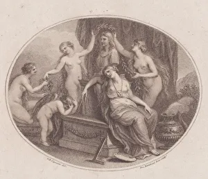 Bartolozzi Francesco Prints: The Graces Crowning the Bust of Raphael, July 28, 1788. Creator: Francesco Bartolozzi