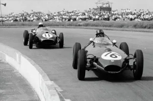 Lotus Prints: Graham Hill and Jack Brabham racing in the XI British Grand Prix, Silverstone, July 1958