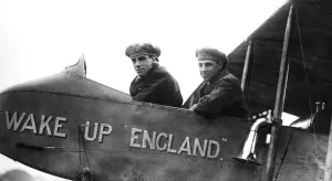 Graham White (left) and RT Gates, British pioneer aviators