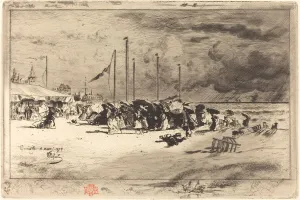 Un Grain aTrouville (Squall at Trouville), 1874 / 1875. Creator: Felix Hilaire Buhot