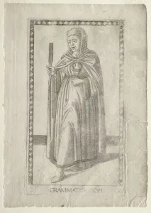 Ferrara Prints: Grammar (from the Tarocchi, series C: Liberal Arts, #21), before 1467