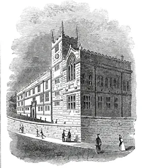 Shrewsbury Collection: Grammar school, Shrewsbury, 1845. Creator: Unknown
