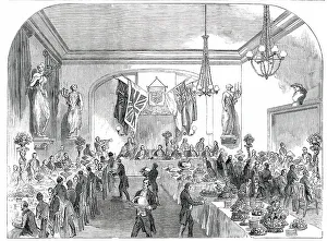 Banqueters Prints: Grand Banquet to the Lord Mayor of London, at Hastings, 1850. Creator: Unknown