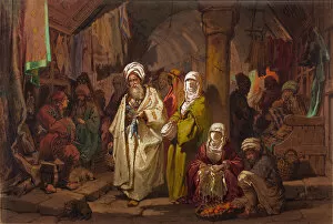 Burka Collection: The Grand Bazaar. Artist: Preziosi, Amedeo (1816-1882)