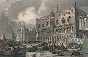 The Grand Canal & Doges Palace, Venice, 1844. Creator: Charles Westwood