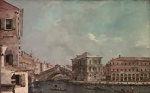 Ponte Di Rialto Prints: The Grand Canal above the Rialto, late 1760s. Creator: Francesco Guardi