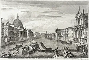 Gondolieri Prints: The Grand Canal Between San Simone Piccolo and Santa Chiara