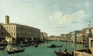 Ponte Di Rialto Prints: The Grand Canal, seen from the Rialto Bridge, c1725. Creator: Canaletto