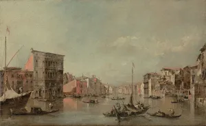 Gondolas Prints: The Grand Canal in Venice with Palazzo Bembo, about 1768. Creator: Francesco Guardi