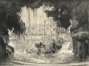 The Grand Cascade, Bois de Boulogne, 1915. Artist: Frank Milton Armington The Grand Cascade, Bois de Boulogne, 1915. Artist: Frank Milton Armington