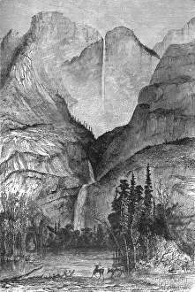 The Grand Cascade of Yosemite; California and its prospects, 1875. Creator: Frederick Whymper