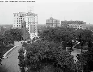 Hospitality Prints: Grand Circus Park and Hotel Tuller, Detroit, Mich. between 1900 and 1920. Creator: Unknown