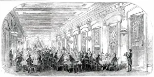 Banqueters Prints: Grand Dinner in the Masonic Hall, at Montreal, 1850. Creator: Unknown