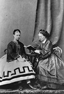 Duchess Of Saxe Coburg Gotha Collection: Grand Duchess Maria Alexandrovna of Russia with Anna Tyutcheva, 1864