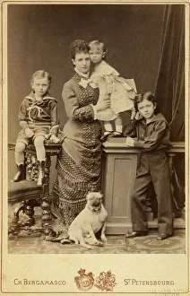 Grand Duchess Maria Fyodorovna with children, Nicholas Alexandrovich, George Alexandrovich and Xenia Grand Duchess Maria Fyodorovna with children, Nicholas Alexandrovich, George Alexandrovich and Xenia