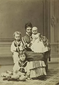 Absolutism Gallery: Grand Duchess Maria Fyodorovna with children, Nicholas Alexandrovich, George... c. 1875