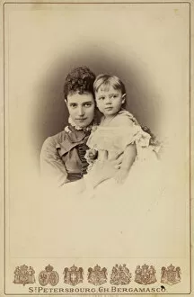 Bergamasco Collection: Grand Duchess Maria Fyodorovna, Princess Dagmar of Denmark (1847-1928) with Daughter Xenia Alexandro