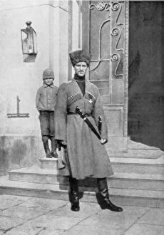 Astrakhan Gallery: Grand Duke Michael Alexandrovich of Russia in cossack uniform, 1917