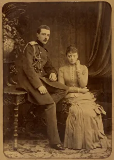 Grand Duke Michael Mikhailovich of Russia and Grand Duchess Anastasia Mikhailovna of Russia, c. 1880. Found in the collection of Russian State Film and Photo Archive, Krasnogorsk Bergamasco Collection: Grand Duke Michael Mikhailovich of Russia and Grand Duchess Anastasia Mikhailovna of Russia, c. 1880