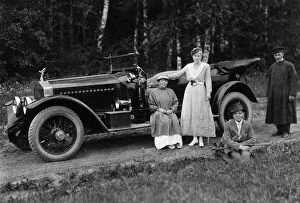 Romanov Collection: Grand Duke Michael of Russia with a 1914 Rolls-Royce Silver Ghost. Creator: Unknown