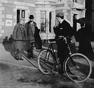 Bicycles Collection: The Grand Duke Michael of Russia leaving Ballater Station, 1900
