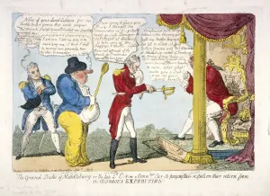 Curtis Prints: The grand Duke of Middleburg or late Ld. C-t-m & Commdore Cur-ts paying their respects