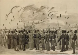 Life Guard Prints: Grand Duke Mikhail Pavlovich Visiting the Camp of the Life-Guard Finland Regiment on July 8
