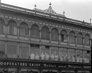 Drapers Shop Gallery: Grand facade of the Co-op central drapery department, Barnsley, South Yorkshire, 1961