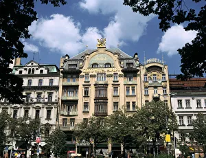 Stredocesky Prints: Grand Hotel, Wenceslas Square, Prague, Czech Republic