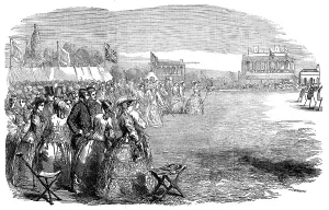 Target Practice Prints: Grand National Archery Meeting on the Race-Ground, Shrewsbury, 1854. Creator: Unknown