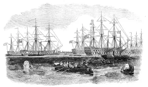 John Wilson Carmichael Prints: The Grand Naval Review, at Spithead: The Fleet from the South - sketched by J
