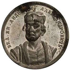 Grand Prince Andrey III Alexandrovich (from the Historical Medal Series), 18th century. Artist: Judin, Samuel (Samoila) (1730-?)