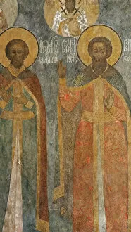Ancient Russian Frescos Gallery: Grand Princes Ivan III Vasilyevich and Vasily II the Dark