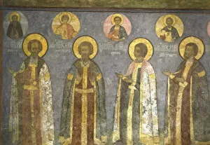 Ancient Russian Frescos Gallery: Grand Princes Vasiliy Yuryevich Kosoy, Yury of Zvenigorod, Dmitry Yurievich Krasny and Andrey Dmitri