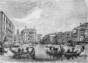 Palazzo Prints: Grand Regatta at Venice, 1854. Creator: Unknown