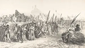 Auguste Raffet Collection: The Grand Review of the Juste-Milieu Passing La Caricature, October 30, 1832 (Gran