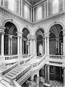 Images Dated 16th December 2006: The grand staircase, Dorchester House, 1908.Artist: Bedford Lemere and Company