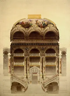 Charles Garnier Prints: Grand Staircase of the Opera Garnier, 1860-1898. Creator: Garnier, Charles (1825-1898)