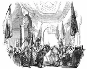 Bowing Gallery: The Grand Vestibule - departure of Her Majesty, 1844. Creator: Unknown