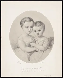 The granddaughters Fanny and Cecile Hensel, ca 1860. Creator: Hensel, Wilhelm (1794-1861)
