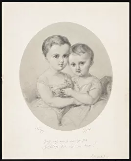 Ca 1860 Gallery: The granddaughters Fanny and Cecile Hensel, ca 1860. Creator: Hensel, Wilhelm (1794-1861)
