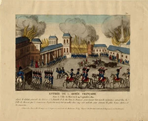 The Grande Armee enters the city of Moscow, 1812. Artist: Anonymous