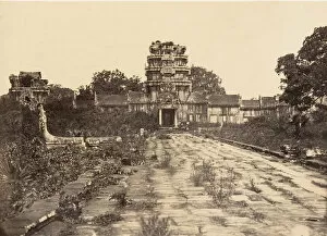 Angkor Wat Gallery: Grande Pagode Porte Ouest de la 1ere enceinte, 1866. Creator: Emile Gsell