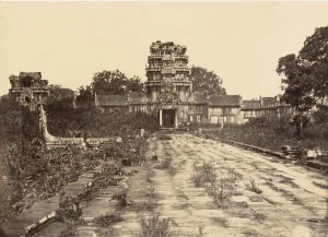 Enclosure Prints: Grande Pagode Porte Ouest de la 1ere enceinte, 1866. Creator: Emile Gsell