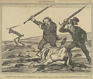 Rats Prints: Grande révolte des rats de montfaucon... 19th century. Creator: Honore Daumier