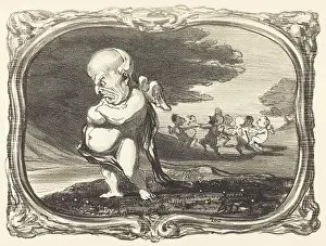Cupid Prints: Grandeur et decadence, 1851. Creator: Honore Daumier