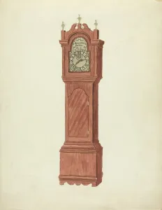 Wood Carving Gallery: Grandfather Clock, c. 1935. Creator: Walter W. Jennings