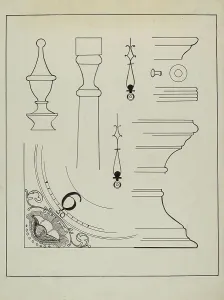 Pen And Ink And Graphite On Paper Prints: Grandfather Clock, c. 1936. Creator: Ernest A Towers Jr