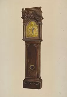 Amos C Collection: Grandfather Clock, c. 1939. Creator: Amos C. Brinton